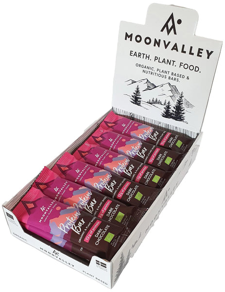 Moonvalley Organic Protein Bar (Box of 18) - Dark Chocolate